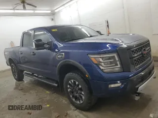 2024 Nissan Titan SV with VIN 1N6AA1FB2RN104714, listed as a Copart auction lot 56576955 with 25,800 mi miles and Salvage title. Bid and sale history available at DreamBid. Image 4.