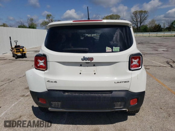 2016 Jeep Renegade Limited with VIN ZACCJBDT7GPC71488, listed as a Copart auction lot 54675825 with 147,737 mi miles and Salvage title. Bid and sale history available at DreamBid. Image 6.