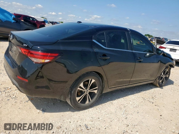 2021 Nissan Sentra SV with VIN 3N1AB8CV0MY329493, listed as a Copart auction lot 58406755 with 75,493 mi miles and Salvage title. Bid and sale history available at DreamBid. Image 3.