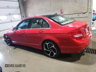 2014 Mercedes-Benz C with VIN WDDGF8AB6EG202289, listed as a Copart auction lot 51733915 with 129,245 mi miles and Salvage Title. Bid and sale history available at carsss.com. Image 2.