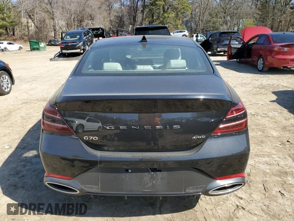 2024 Genesis G70 2.5T with VIN KMTG34SC5RU143084, listed as a Copart auction lot 49413075 with 12,447 mi miles and Clean title. Bid and sale history available at DreamBid. Image 6.