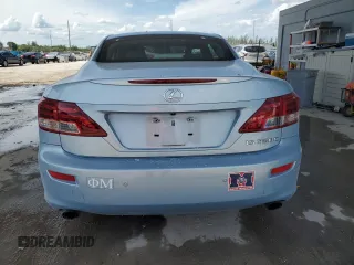 2011 Lexus IS 350 C with VIN JTHFE2C24B2506442, listed as a Copart auction lot 58697855 with 122,795 mi miles and Salvage title. Bid and sale history available at DreamBid. Image 6.