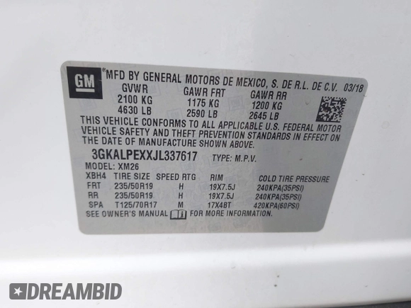 2018 GMC Terrain SLT with VIN 3GKALPEXXJL337617, listed as a IAAI auction lot 41440465 with 92,622 mi miles. Bid and sale history available at carsss.com. Image 9.