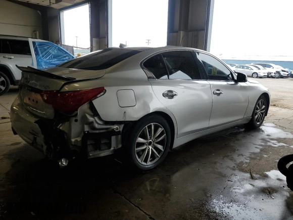 2015 Infiniti Q50 Sport with VIN JN1BV7AR5FM398763, listed as a Copart auction lot 60821115 with Not provided miles and Salvage title. Bid and sale history available at DreamBid. Image 3.