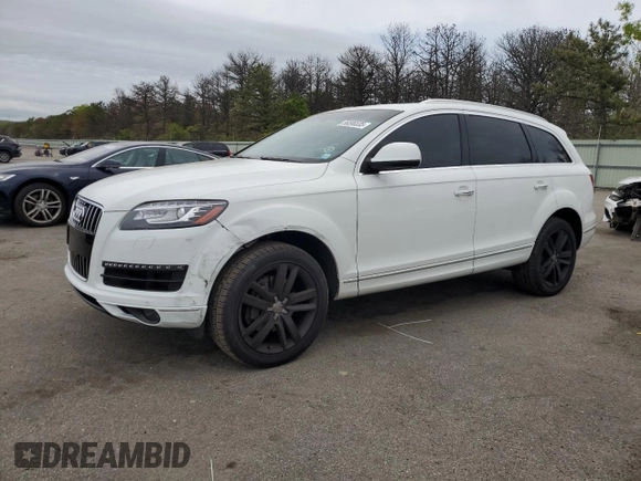 2015 Audi Q7 Premium Plus with VIN WA1LGAFE7FD029637, listed as a Copart auction lot 56596535 with 131,381 mi miles and Salvage Title. Bid and sale history available at DreamBid. Image 1.