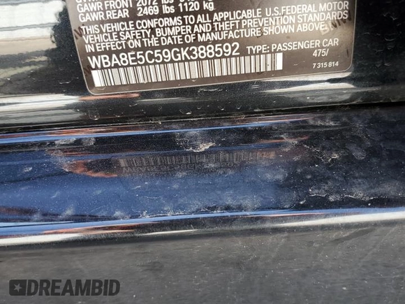 2016 BMW 3 Series 328d z VIN WBA8E5C59GK388592, wystawiony jako Copart lot #46662085 z przebiegiem 132 420 mil mil oraz Szkoda całkowita • Salvage title. Historia ofert i sprzedaży dostępna na DreamBid. Obrazek 12.