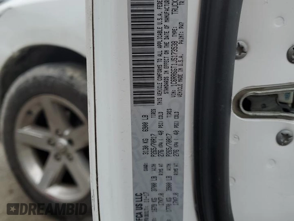 2018 Ram 1500 SLT z VIN 1C6RR6GT1JS173538, wystawiony jako Copart lot #44727875 z przebiegiem 167 963 mil mil oraz Szkody całkowita. Historia ofert i sprzedaży dostępna na DreamBid. Obrazek 12.