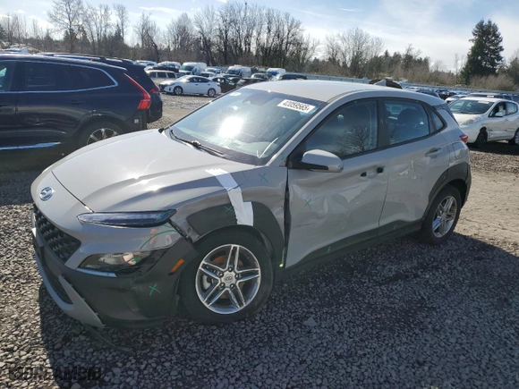 2023 Hyundai Kona SE with VIN KM8K22AB6PU027037, listed as a Copart auction lot 48059565 with 50,098 mi miles and Salvage Title. Bid and sale history available at carsss.com. Image 1.