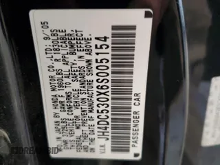 2006 Acura RSX Type-S Leather with VIN JH4DC530X6S005154, listed as a Copart auction lot 80547494 with Not Provided miles and Salvage Title. Bid and sale history available at carsss.com. Image 13.