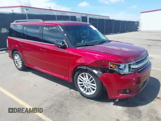 2014 Ford Flex SEL z VIN 2FMGK5C83EBD18039, wystawiony jako IAAI lot #42256317 z przebiegiem 104 941 mil mil oraz . Historia ofert i sprzedaży dostępna na DreamBid. Obrazek 1.