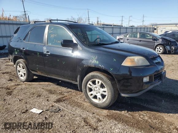 2006 Acura MDX Touring w/Navi with VIN 2HNYD18806H547372, listed as a Copart auction lot 48520355 with 216,415 mi miles and Salvage Title. Bid and sale history available at carsss.com. Image 4.