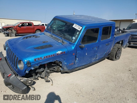 2022 Jeep Gladiator Rubicon with VIN 1C6JJTBG4NL151210, listed as a Copart auction lot 75117154 with 49,027 mi miles and Salvage title. Bid and sale history available at DreamBid. Image 1.