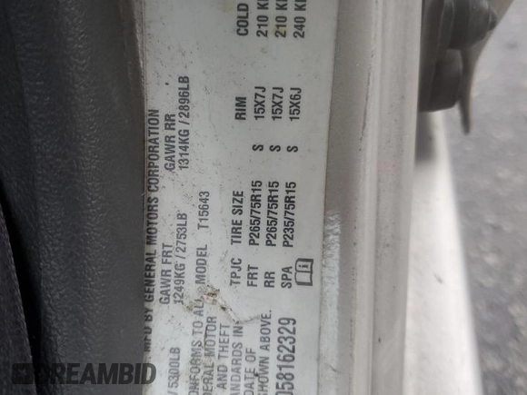 2005 Chevrolet Colorado 1SC LS Z85 with VIN 1GCDT136058162329, listed as a Copart auction lot 84167324 with 224,906 mi miles and Salvage title. Bid and sale history available at DreamBid. Image 12.