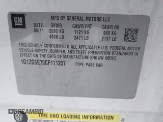 2012 Chevrolet Malibu LTZ with VIN 1G1ZG5E79CF111257, listed as a IAAI auction lot 42066475 with 163,282 mi miles and . Bid and sale history available at DreamBid. Image 9.