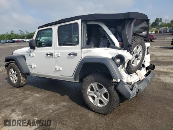 2021 Jeep Wrangler Unlimited Sport S with VIN 1C4HJXDG9MW504842, listed as a Copart auction lot 58566925 with 78,358 mi miles and Salvage title. Bid and sale history available at DreamBid. Image 2.