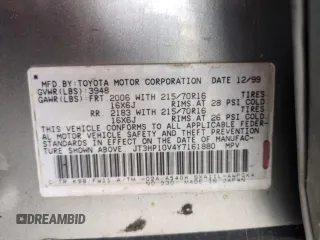 2000 Toyota RAV4 с VIN JT3HP10V4Y7161880, выставлен на аукционе Copart как лот 66219245 с пробегом 226 753 миль миль и Чистый • Clean title. История ставок и продаж доступна на DreamBid. Изображение 12.