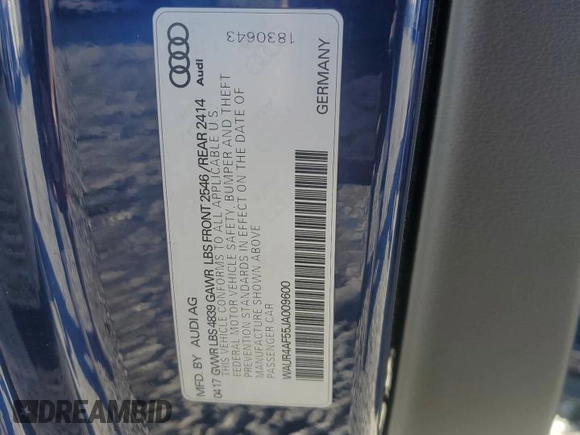 2018 Audi S5 Prestige z VIN WAUR4AF55JA009600, wystawiony jako Copart lot #42186445 z przebiegiem 73 586 mil mil oraz Szkoda całkowita • Salvage title. Historia ofert i sprzedaży dostępna na DreamBid. Obrazek 12.
