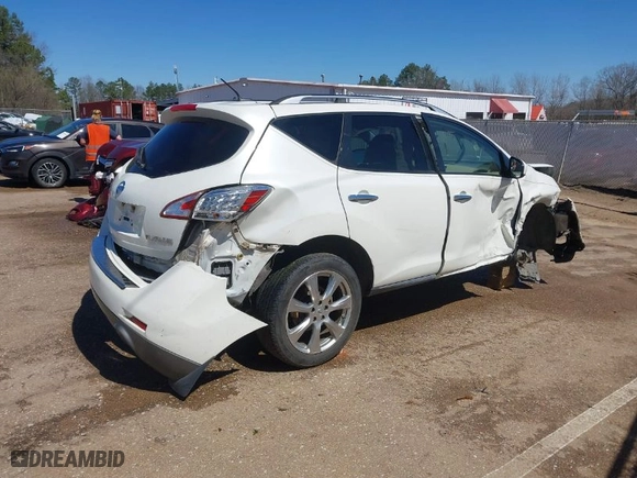 2014 Nissan Murano S with VIN JN8AZ1MU0EW403482, listed as a IAAI auction lot 41806817 with 76,624 mi miles. Bid and sale history available at carsss.com. Image 4.