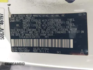 2014 Toyota Sienna LE with VIN 5TDJK3DC5ES081232, listed as a IAAI auction lot 41789629 with 397,033 mi miles and . Bid and sale history available at DreamBid. Image 9.