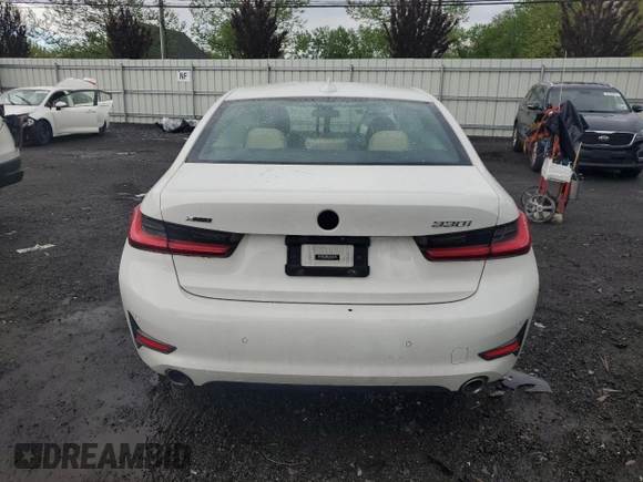2019 BMW 3 Series 330i xDrive with VIN 3MW5R7J55K8B02348, listed as a Copart auction lot 56358215 with Not provided miles and Salvage title. Bid and sale history available at DreamBid. Image 6.