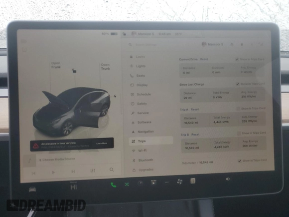 2023 Tesla Model Y Long Range with VIN 7SAYGDEE8PF895293, listed as a Copart auction lot 44208615 with 16,549 mi miles and Salvage Title. Bid and sale history available at DreamBid. Image 9.