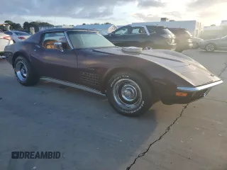 1972 Chevrolet Corvette with VIN 1Z37K2S525523, listed as a Copart auction lot 74986234 with 44,725 mi miles and Salvage title. Bid and sale history available at DreamBid. Image 4.