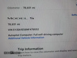 2022 Tesla Model S z VIN 5YJSA1E58NF479552, wystawiony jako Copart lot #48290275 z przebiegiem 78 931 mil mil oraz Szkoda całkowita • Salvage title. Historia ofert i sprzedaży dostępna na DreamBid. Obrazek 9.