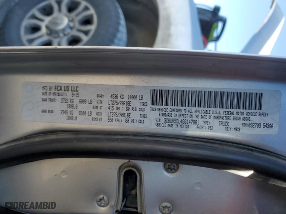 2016 Ram 2500 Lone Star with VIN 3C6UR5DL4GG147881, listed as a Copart auction lot 88081575 with 139,892 mi miles and Salvage Title. Bid and sale history available at carsss.com. Image 13.