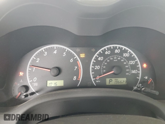 2010 Toyota Corolla with VIN 1NXBU4EE1AZ206765, listed as a Copart auction lot 60996215 with 196,623 mi miles and Salvage title. Bid and sale history available at DreamBid. Image 9.