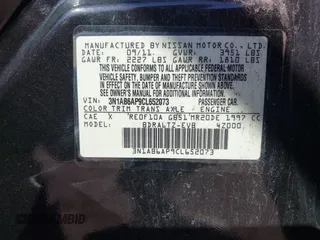 2012 Nissan Sentra SR with VIN 3N1AB6AP9CL652073, listed as a IAAI auction lot 42118007 with 170,647 mi miles and . Bid and sale history available at DreamBid. Image 9.