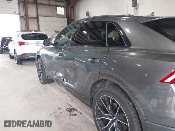 2020 Audi Q8 Premium Plus with VIN WA1EVAF14LD015881, listed as a IAAI auction lot 42646808 with 46,136 mi miles and . Bid and sale history available at DreamBid. Image 18.