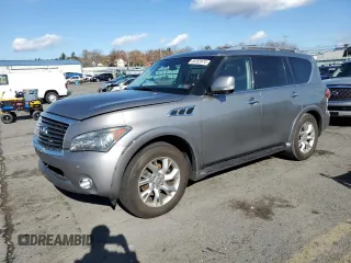 2012 Infiniti QX56 7-passenger with VIN JN8AZ2NE4C9020833, listed as a Copart auction lot 80353974 with 201,872 mi miles and Salvage Title. Bid and sale history available at carsss.com. Image 1.