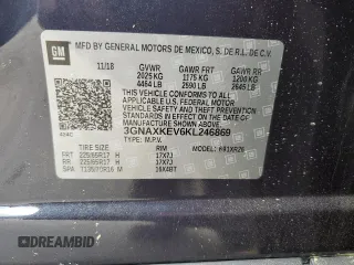 2019 Chevrolet Equinox LT with VIN 3GNAXKEV6KL246869, listed as a Copart auction lot 51476835 with 55,674 mi miles and Salvage Title. Bid and sale history available at DreamBid. Image 13.