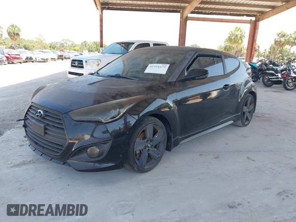 2014 Hyundai Veloster Turbo with VIN KMHTC6AE0EU210837, listed as a IAAI auction lot 42351675 with 91,523 mi miles and . Bid and sale history available at DreamBid. Image 2.
