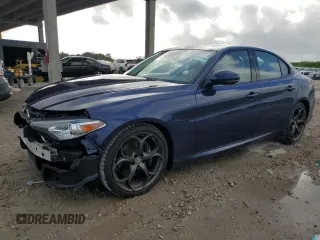 2018 Alfa Romeo Giulia Ti Sport with VIN ZARFAECN9J7596624, listed as a Copart auction lot 78393374 with 34,456 mi miles and Salvage Title. Bid and sale history available at carsss.com. Image 1.