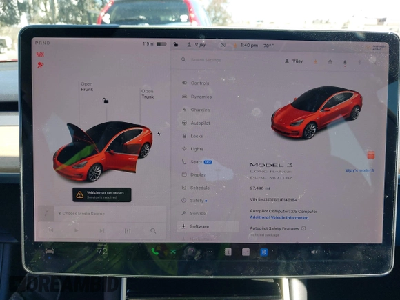 2018 Tesla Model 3 Long Range Battery with VIN 5YJ3E1EB5JF146184, listed as a IAAI auction lot 41808346 with 97,496 mi miles and . Bid and sale history available at DreamBid. Image 19.