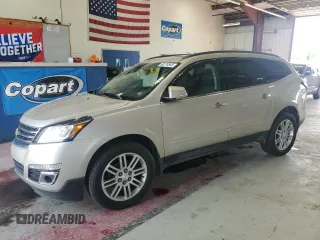 2015 Chevrolet Traverse LT z VIN 1GNKVGKD4FJ155664, wystawiony jako Copart lot #60278545 z przebiegiem 112 115 mil mil oraz Szkoda całkowita • Salvage title. Historia ofert i sprzedaży dostępna na DreamBid. Obrazek 1.