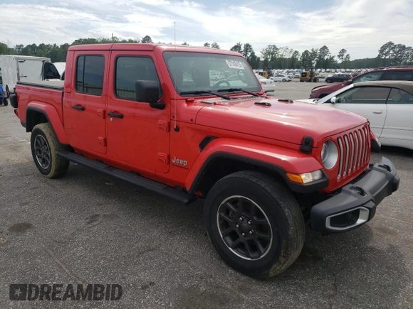 2021 Jeep Gladiator High Altitude z VIN 1C6HJTFG4ML579074, wystawiony jako Copart lot #57145415 z przebiegiem 52 145 mil mil oraz Szkoda całkowita • Salvage title. Historia ofert i sprzedaży dostępna na DreamBid. Obrazek 4.