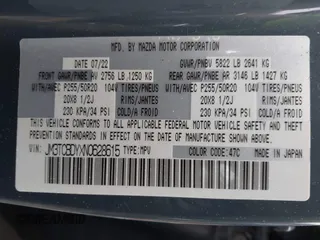 2022 Mazda CX-9 Grand Touring with VIN JM3TCBDYXN0628615, listed as a IAAI auction lot 41431786 with 28,738 mi miles. Bid and sale history available at carsss.com. Image 9.