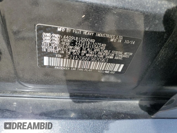 2015 Subaru WRX STI Limited z VIN JF1VA2U66F9820963, wystawiony jako Copart lot #71781333 z przebiegiem 95 013 mil mil oraz . Historia ofert i sprzedaży dostępna na DreamBid. Obrazek 12.