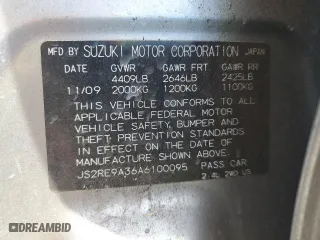2010 Suzuki Kizashi SE with VIN JS2RE9A36A6100095, listed as a Copart auction lot 77750124 with 63,908 mi miles and Salvage Title. Bid and sale history available at carsss.com. Image 12.