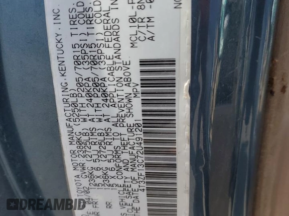 2002 Toyota Sienna LE with VIN 4T3ZF13C72U491201, listed as a Copart auction lot 53163815 with Not Provided miles and Salvage Title. Bid and sale history available at DreamBid. Image 15.
