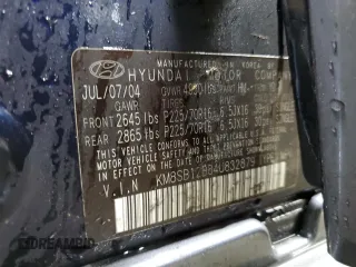 2004 Hyundai Santa Fe with VIN KM8SB12B84U832879, listed as a Copart auction lot 43622825 with 194,945 mi miles and Salvage Title. Bid and sale history available at carsss.com. Image 12.
