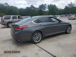 2017 Genesis G80 3.8L with VIN KMHGN4JE5HU195871, listed as a Copart auction lot 55962605 with 120,346 mi miles and Salvage title. Bid and sale history available at DreamBid. Image 3.