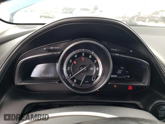 2016 Mazda CX-3 Grand Touring with VIN JM1DKBD72G0106104, listed as a Copart auction lot 52581085 with 76,603 mi miles and Salvage Title. Bid and sale history available at carsss.com. Image 9.
