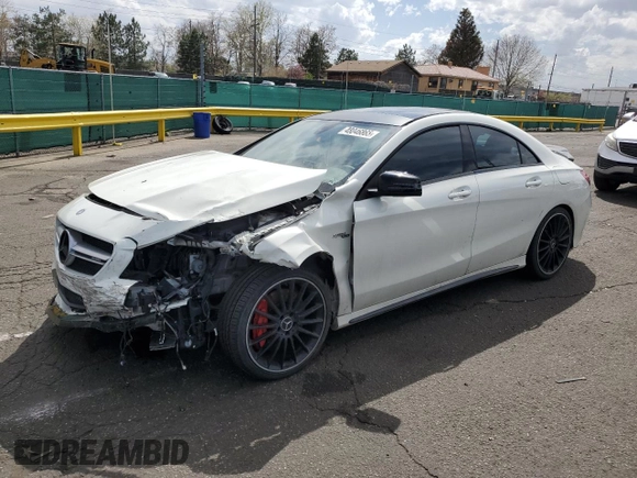 2016 Mercedes-Benz CLA 45 AMG z VIN WDDSJ5CB4GN354736, wystawiony jako Copart lot #48046865 z przebiegiem 77 513 mil mil oraz Szkoda całkowita • Salvage title. Historia ofert i sprzedaży dostępna na DreamBid. Obrazek 1.