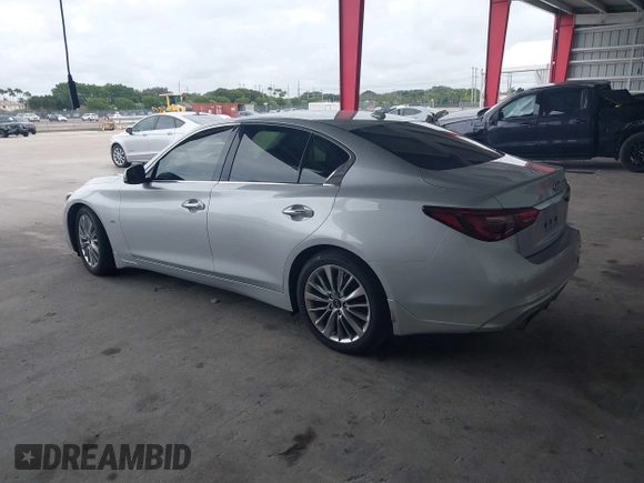 2020 Infiniti Q50 Luxe with VIN JN1EV7AP4LM206062, listed as a IAAI auction lot 41208388 with 64,621 mi miles and . Bid and sale history available at DreamBid. Image 3.