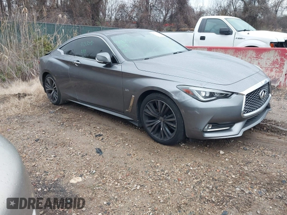 2018 Infiniti Q60 3.0t LUXE with VIN JN1EV7ELXJM392002, listed as a IAAI auction lot 41153596 with 51,369 mi miles. Bid and sale history available at carsss.com. Image 1.