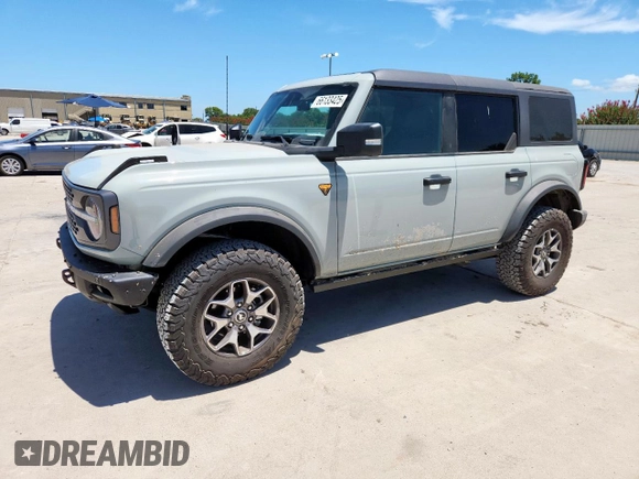2024 Ford Bronco Badlands with VIN 1FMEE9BP5RLA42032, listed as a Copart auction lot 66133425 with 4,143 mi miles and Salvage title. Bid and sale history available at DreamBid. Image 1.