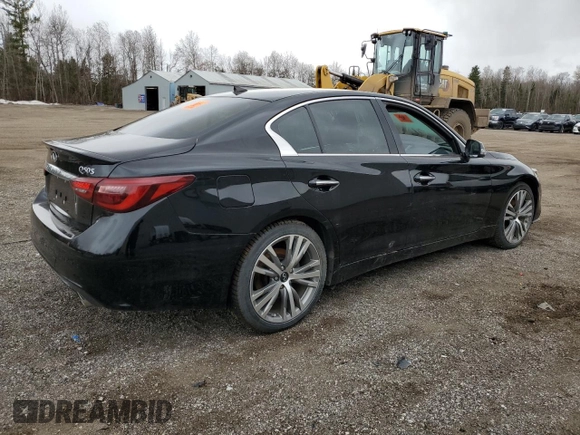 2019 Infiniti Q50 3.0t LUXE with VIN JN1EV7AR3KM593493, listed as a Copart auction lot 52400135 with 0 mi miles and Non Repairable. Bid and sale history available at carsss.com. Image 3.